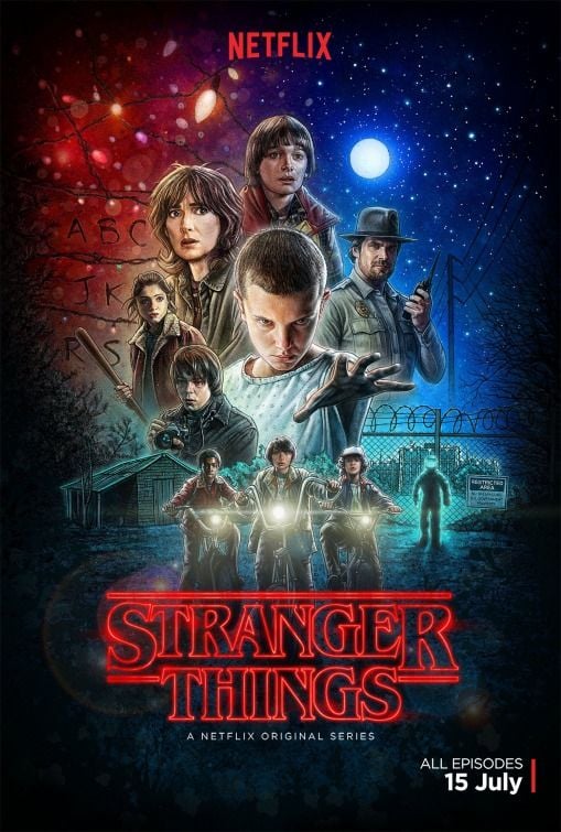 affiche de la serie stranger things - magie au rdv